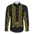 Philippines Polynesian Floral Pattern Family Matching Puletasi and Hawaiian Shirt With Barong Tagalog Black Style