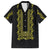 Philippines Polynesian Floral Pattern Family Matching Tank Maxi Dress and Hawaiian Shirt With Barong Tagalog Black Style