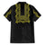 Philippines Polynesian Floral Pattern Family Matching Tank Maxi Dress and Hawaiian Shirt With Barong Tagalog Black Style