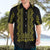 Philippines Polynesian Floral Pattern Hawaiian Shirt With Barong Tagalog Black Style