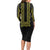 Philippines Polynesian Floral Pattern Long Sleeve Bodycon Dress With Barong Tagalog Black Style