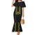 Philippines Polynesian Floral Pattern Mermaid Dress With Barong Tagalog Black Style