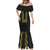 Philippines Polynesian Floral Pattern Mermaid Dress With Barong Tagalog Black Style