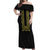 Philippines Polynesian Floral Pattern Off Shoulder Maxi Dress With Barong Tagalog Black Style