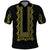 Philippines Polynesian Floral Pattern Polo Shirt With Barong Tagalog Black Style