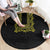 Philippines Polynesian Floral Pattern Round Carpet With Barong Tagalog Black Style