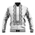 Philippines Polynesian Floral Pattern Baseball Jacket With Barong Tagalog White Style