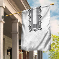 Philippines Polynesian Floral Pattern Garden Flag With Barong Tagalog White Style