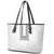 Philippines Polynesian Floral Pattern Leather Tote Bag With Barong Tagalog White Style