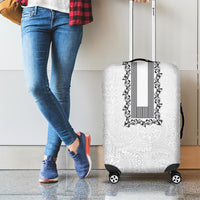 Philippines Polynesian Floral Pattern Luggage Cover With Barong Tagalog White Style