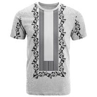 Philippines Polynesian Floral Pattern T Shirt With Barong Tagalog White Style