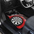 Personalised New Zealand Darts Car Mats Koru Tribal Tattoo and Silver Fern Maori Pattern Red Color