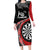 Personalised New Zealand Darts Family Matching Long Sleeve Bodycon Dress and Hawaiian Shirt Koru Tribal Tattoo and Silver Fern Maori Pattern Red Color