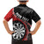 Personalised New Zealand Darts Family Matching Mermaid Dress and Hawaiian Shirt Koru Tribal Tattoo and Silver Fern Maori Pattern Red Color