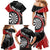 Personalised New Zealand Darts Family Matching Mermaid Dress and Hawaiian Shirt Koru Tribal Tattoo and Silver Fern Maori Pattern Red Color