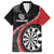 Personalised New Zealand Darts Family Matching Off Shoulder Short Dress and Hawaiian Shirt Koru Tribal Tattoo and Silver Fern Maori Pattern Red Color