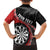 Personalised New Zealand Darts Family Matching Puletasi and Hawaiian Shirt Koru Tribal Tattoo and Silver Fern Maori Pattern Red Color