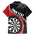 Personalised New Zealand Darts Family Matching Short Sleeve Bodycon Dress and Hawaiian Shirt Koru Tribal Tattoo and Silver Fern Maori Pattern Red Color