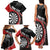 Personalised New Zealand Darts Family Matching Tank Maxi Dress and Hawaiian Shirt Koru Tribal Tattoo and Silver Fern Maori Pattern Red Color