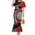 Personalised New Zealand Darts Mermaid Dress Koru Tribal Tattoo and Silver Fern Maori Pattern Red Color