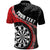 Personalised New Zealand Darts Polo Shirt Koru Tribal Tattoo and Silver Fern Maori Pattern Red Color