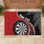 Personalised New Zealand Darts Rubber Doormat Koru Tribal Tattoo and Silver Fern Maori Pattern Red Color