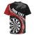 Personalised New Zealand Darts Rugby Jersey Koru Tribal Tattoo and Silver Fern Maori Pattern Red Color