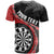 Personalised New Zealand Darts T Shirt Koru Tribal Tattoo and Silver Fern Maori Pattern Red Color