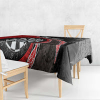 Personalised New Zealand Darts Tablecloth Koru Tribal Tattoo and Silver Fern Maori Pattern Red Color LT03 - Polynesian Pride