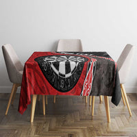 Personalised New Zealand Darts Tablecloth Koru Tribal Tattoo and Silver Fern Maori Pattern Red Color LT03 - Polynesian Pride