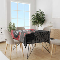 Personalised New Zealand Darts Tablecloth Koru Tribal Tattoo and Silver Fern Maori Pattern Red Color LT03 - Polynesian Pride