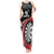 Personalised New Zealand Darts Tank Maxi Dress Koru Tribal Tattoo and Silver Fern Maori Pattern Red Color