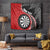 Personalised New Zealand Darts Tapestry Koru Tribal Tattoo and Silver Fern Maori Pattern Red Color