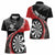 Personalised New Zealand Darts Women Polo Shirt Koru Tribal Tattoo and Silver Fern Maori Pattern Red Color