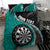 Personalised New Zealand Darts Bedding Set Koru Tribal Tattoo and Silver Fern Maori Pattern Teal Color