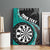 Personalised New Zealand Darts Canvas Wall Art Koru Tribal Tattoo and Silver Fern Maori Pattern Teal Color