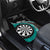 Personalised New Zealand Darts Car Mats Koru Tribal Tattoo and Silver Fern Maori Pattern Teal Color