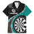 Personalised New Zealand Darts Family Matching Mermaid Dress and Hawaiian Shirt Koru Tribal Tattoo and Silver Fern Maori Pattern Teal Color