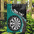 Personalised New Zealand Darts Garden Flag Koru Tribal Tattoo and Silver Fern Maori Pattern Teal Color