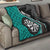 Personalised New Zealand Darts Quilt Koru Tribal Tattoo and Silver Fern Maori Pattern Teal Color