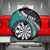 Personalised New Zealand Darts Spare Tire Cover Koru Tribal Tattoo and Silver Fern Maori Pattern Teal Color