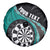 Personalised New Zealand Darts Spare Tire Cover Koru Tribal Tattoo and Silver Fern Maori Pattern Teal Color