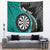 Personalised New Zealand Darts Tapestry Koru Tribal Tattoo and Silver Fern Maori Pattern Teal Color