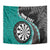 Personalised New Zealand Darts Tapestry Koru Tribal Tattoo and Silver Fern Maori Pattern Teal Color