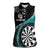 Personalised New Zealand Darts Women Sleeveless Polo Shirt Koru Tribal Tattoo and Silver Fern Maori Pattern Teal Color