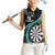 Personalised New Zealand Darts Women Sleeveless Polo Shirt Koru Tribal Tattoo and Silver Fern Maori Pattern Teal Color