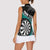 Personalised New Zealand Darts Women Sleeveless Polo Shirt Koru Tribal Tattoo and Silver Fern Maori Pattern Teal Color