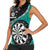 Personalised New Zealand Darts Women Sleeveless Polo Shirt Koru Tribal Tattoo and Silver Fern Maori Pattern Teal Color