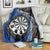 Personalised New Zealand Darts Blanket Koru Tribal Tattoo and Silver Fern Maori Pattern Blue Color