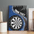 Personalised New Zealand Darts Canvas Wall Art Koru Tribal Tattoo and Silver Fern Maori Pattern Blue Color